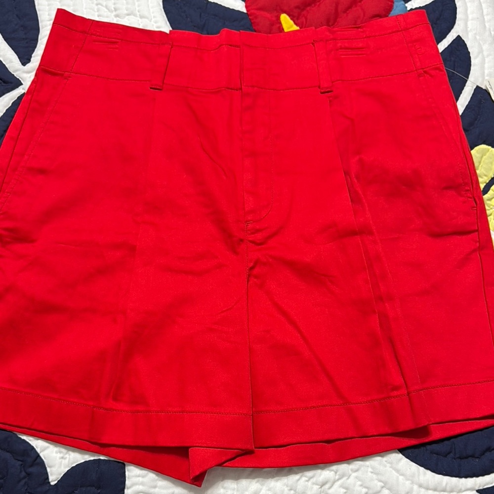 Vibrant Red High-Waisted Shorts